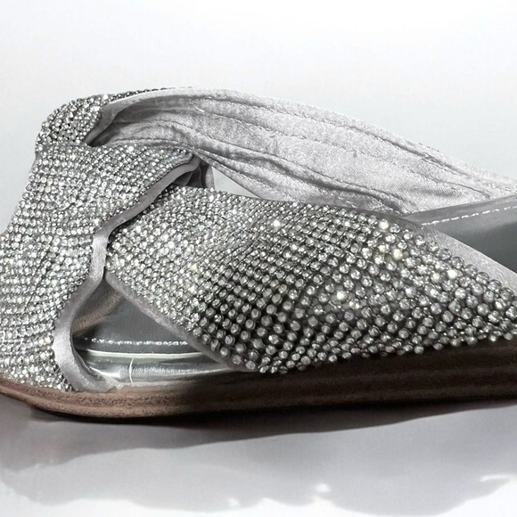 🌻NEW NWOT Sam Edelman Issie Silver Embellished Knotted Slide Sandals Size 8.5 - Picture 12 of 14